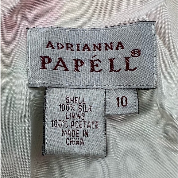 Adrianna Papell Cream Pink Floral Sleeveless Silk Maxi Dress Size 10 Women’s - Picture 2 of 6